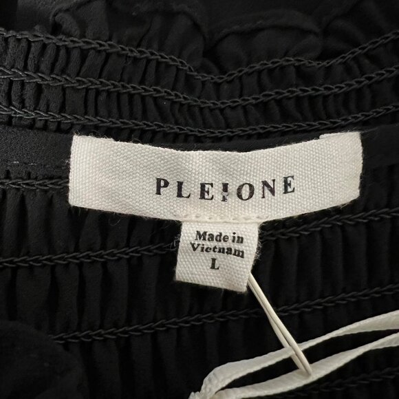 Pleione Womens Tie Neck Long Sheer Sleeve Blouse Black Layered size Large - Picture 11 of 15